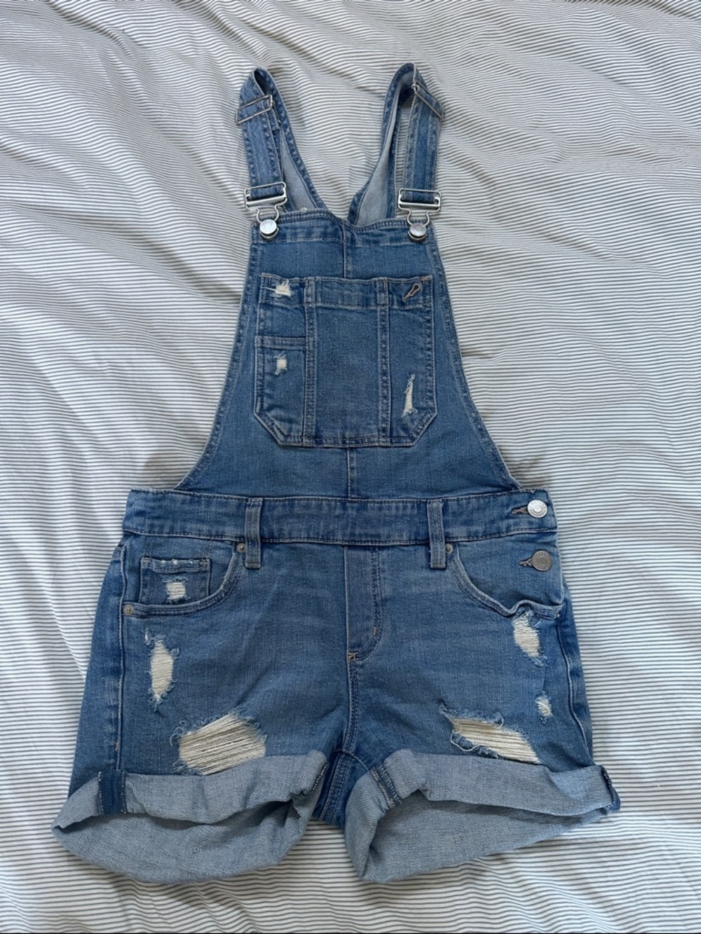 Garage Blue Denim Short Overalls